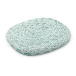 Кружево вязаное (тесьма) хлопковое 28 мм / 25 метров, рис.28.01.021 (мятный/белый) С3749Г17