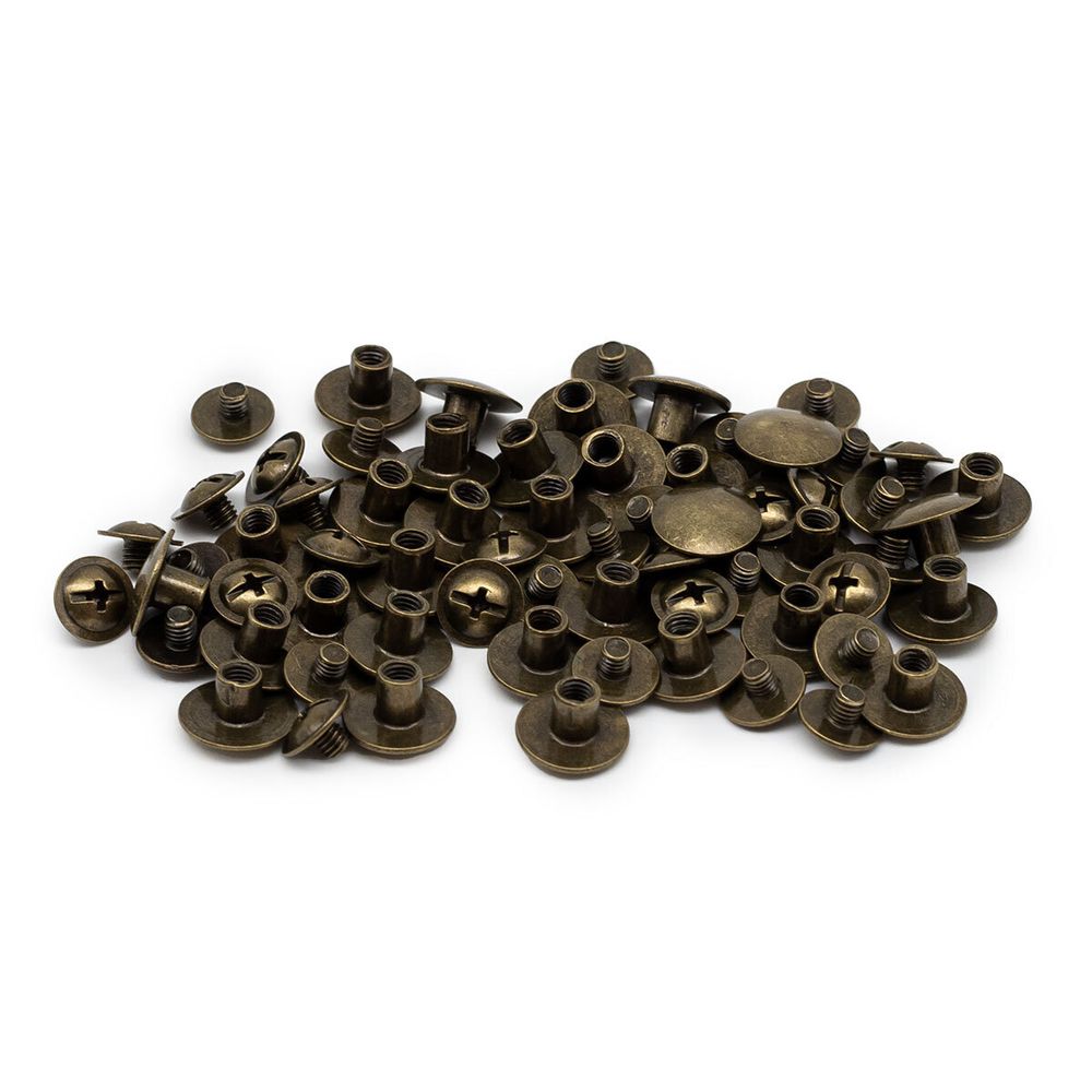 Винт кобурный металл ⌀9 мм, h4 мм, латунь, 50 шт