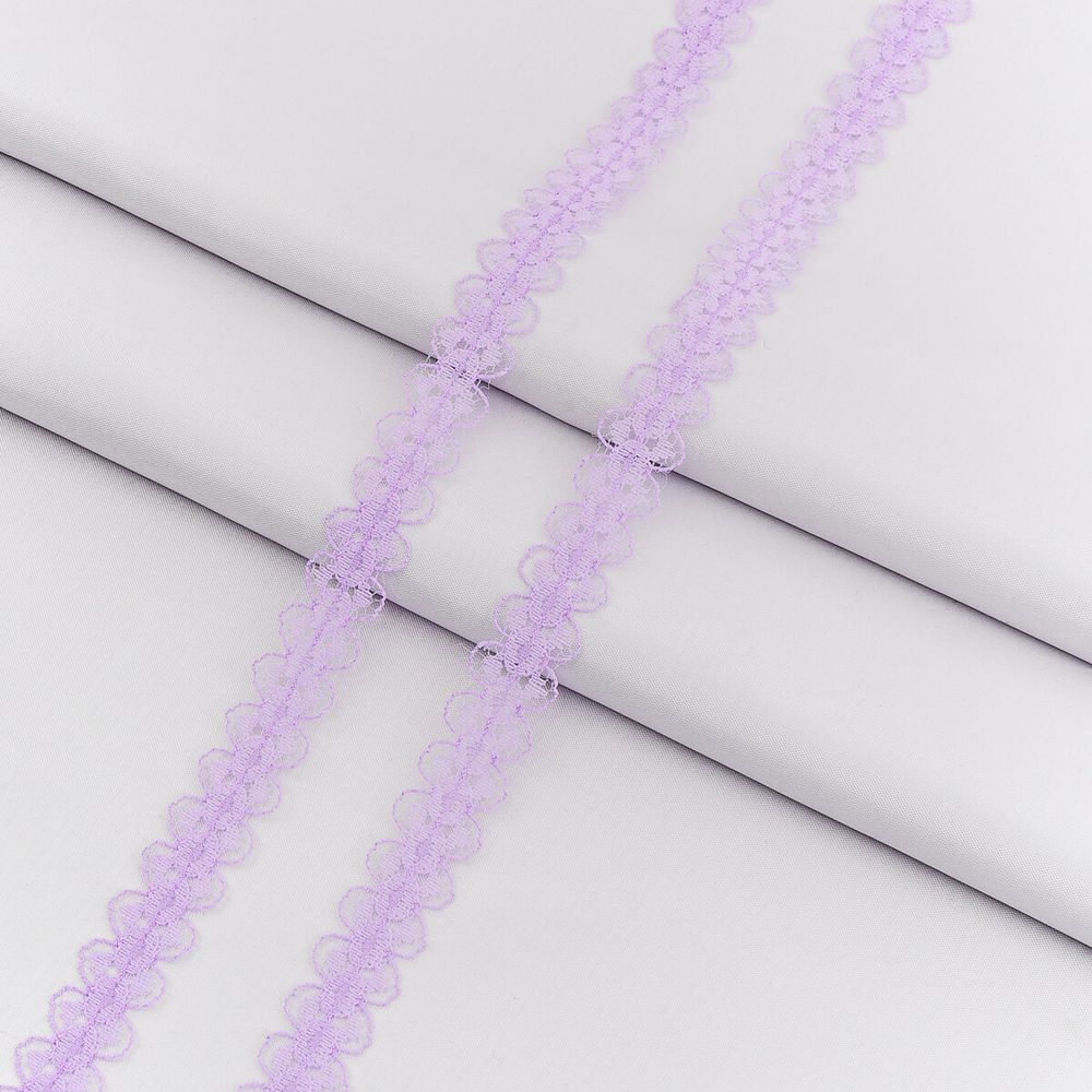 Кружево капроновое 14 мм / 30 метров, 140, 100% п/э, цв. сиреневый, 26787