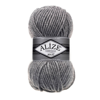 Пряжа Alize (Ализе) Superlana Maxi / уп.5 мот. по 100 г, 100м, 021 серый меланж A