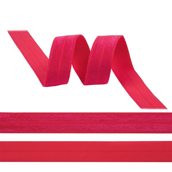 Резинка бельевая (окантовочная) блестящая 15.0 мм / 50 метров, Б.261S, S261 красный малиновый