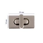 Замок для сумки 18х35 мм, 5 шт, никель, Gamma LBZ-12N