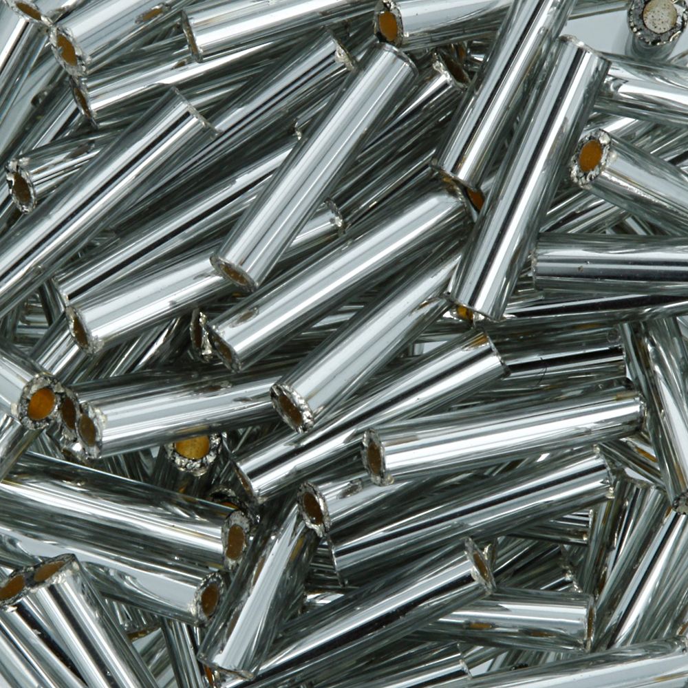Бисер Toho Bugle 3 (9 мм), 25 г (5х5 г), 0029 т.серебристый
