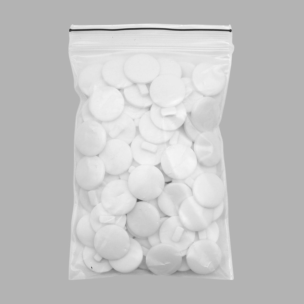 Пуговицы на ножке 24L (15мм), пластик (White (белый)), NE68, 72 шт