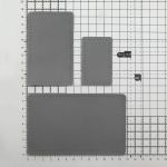 Набор заплаток пришив. из кожи, прямоуг-к 4х6,4см, 6х9,6см, 8х12,7см, с перфорацией, 3 шт (07 серый), 9403