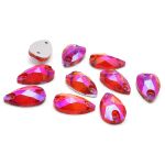 Хрустальные стразы пришивные формы капля, фуксия 7х12 мм 10 шт/упак., ХК007НН712