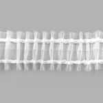 Лента (тесьма) шторная: сборка параллельная (1:2) 40 мм / 50 метров, (1 ряд петель, 2 шнура), прозрачный, C615M