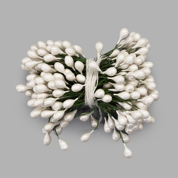 Тычинки для искусственных цветов 0,5х6см (вес 50гр ±3 гр) (13 белый)