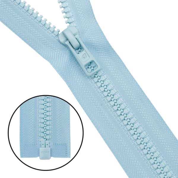 Молния трактор Arta Т6 (6 мм) 1 зам., разъем., 60 см, (2076), A143 св.голубой, НОВЫЙ МАТОВЫЙ ЗАМОК, уп.5 штук