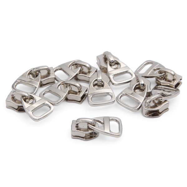 Слайдер (замок) для молнии спираль Т5 (5 мм), автомат, никель, 763, 10 шт