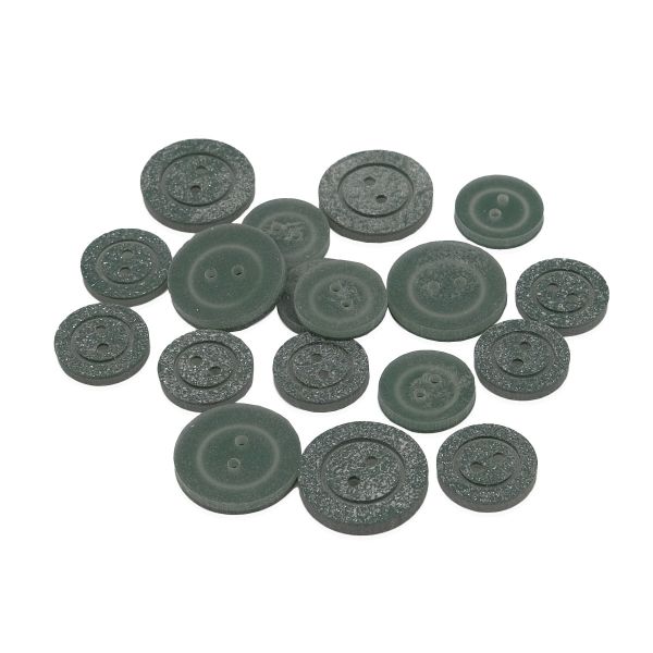 Пуговицы костюмные 18 мм, 23 мм, 18 шт, цвет зеленый