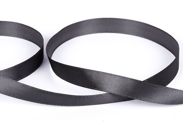 Лента атласная 1-сторонняя 12.0 мм / 33±2 метра, №519L(18-4004) т.серый, Gamma