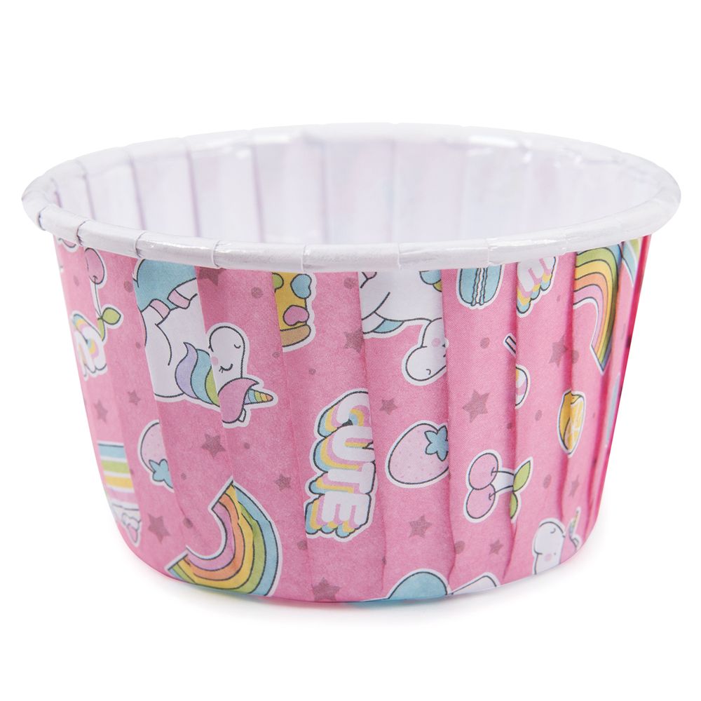 Формы для выпечки бумажные (усиленные с бортиком) 5 см, 5х3.9 см, 12 шт, №01 розовый с единорогами, S-Chief PPC-0010