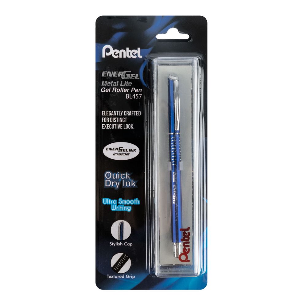 Ручка гелевая Energel Metal ⌀0.7 мм, GB цвет чернил: синий, Pentel BL457CC GB