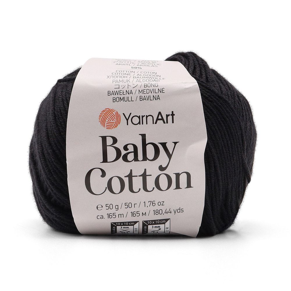 Пряжа YarnArt (ЯрнАрт) Baby Cotton / уп.10 мот. по 50 г, 165 м, 460 черный