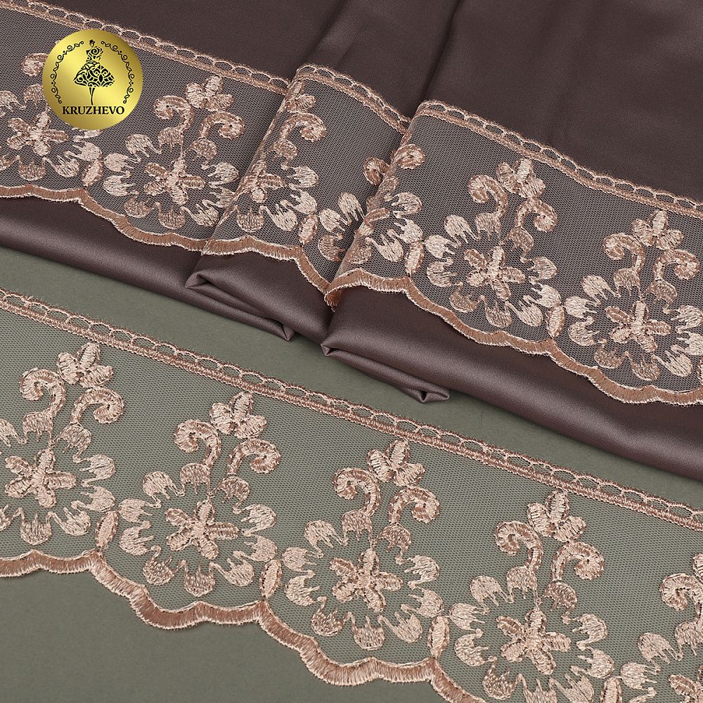 Кружево на сетке арт.TR.2108 85мм цв.розовый уп.13,5м, Kruzhevo