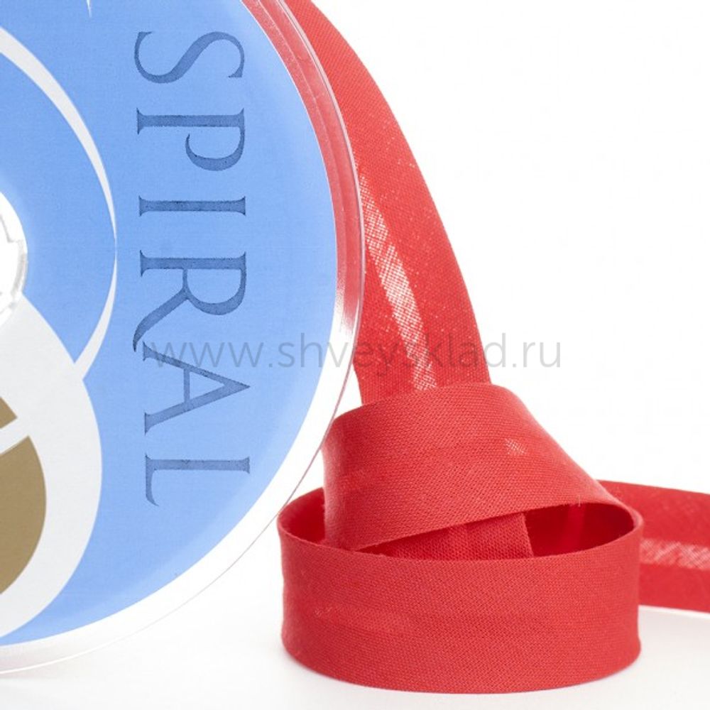 Бейка косая трикотажная 20 мм, 20 метров, 14 красный, Safisa (Spiral) /TOS/