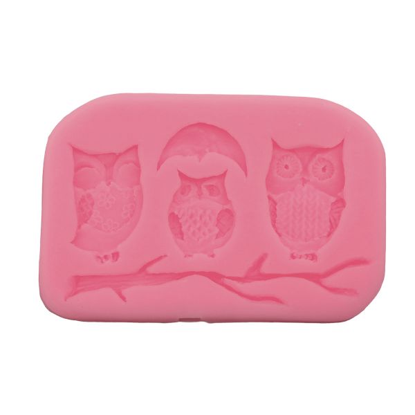 Молд силикон (для свечей, мыла, смолы, гипса) 7 см Совы, 23577