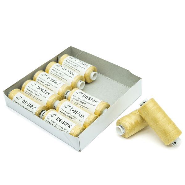 Нитки швейные бытовые Bestex 40/2, 365 м (400 ярд) / 10 кат., 010 светло-песочный