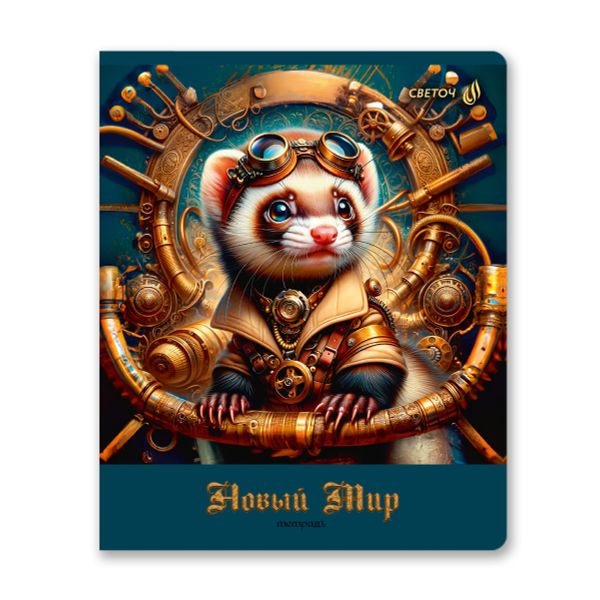 Тетрадь ученическая общая, A5+ 48 л. на скобе 65 г/м², белизна 100 %, 10 шт, клетка, 01135 Новый мир, Светоч Т88