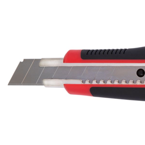 Нож канцелярский с метал. держ, эргоном. вставка 18 ммх100 мм, EC240705 18 мм, 100 мм, 24 шт, красный, Expert Complete EC240705