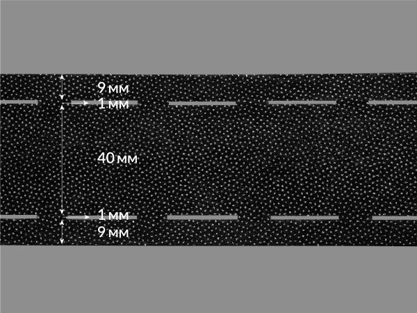 Лента корсажная клеевая перфорированная 60.0 мм / 200 метров, 50 г/м², цв. черный, 23650 9/1/40/1/9, БрючникоФФ