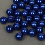 Бусины пластик (перламутр) ⌀8 мм, цв.A33 синий, уп.500г (2130 шт), Magic4Hobby