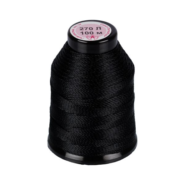 Нитки лавсан 270Л 100% полиэфир 100 м, 5 шт, 115 черный, Гамма