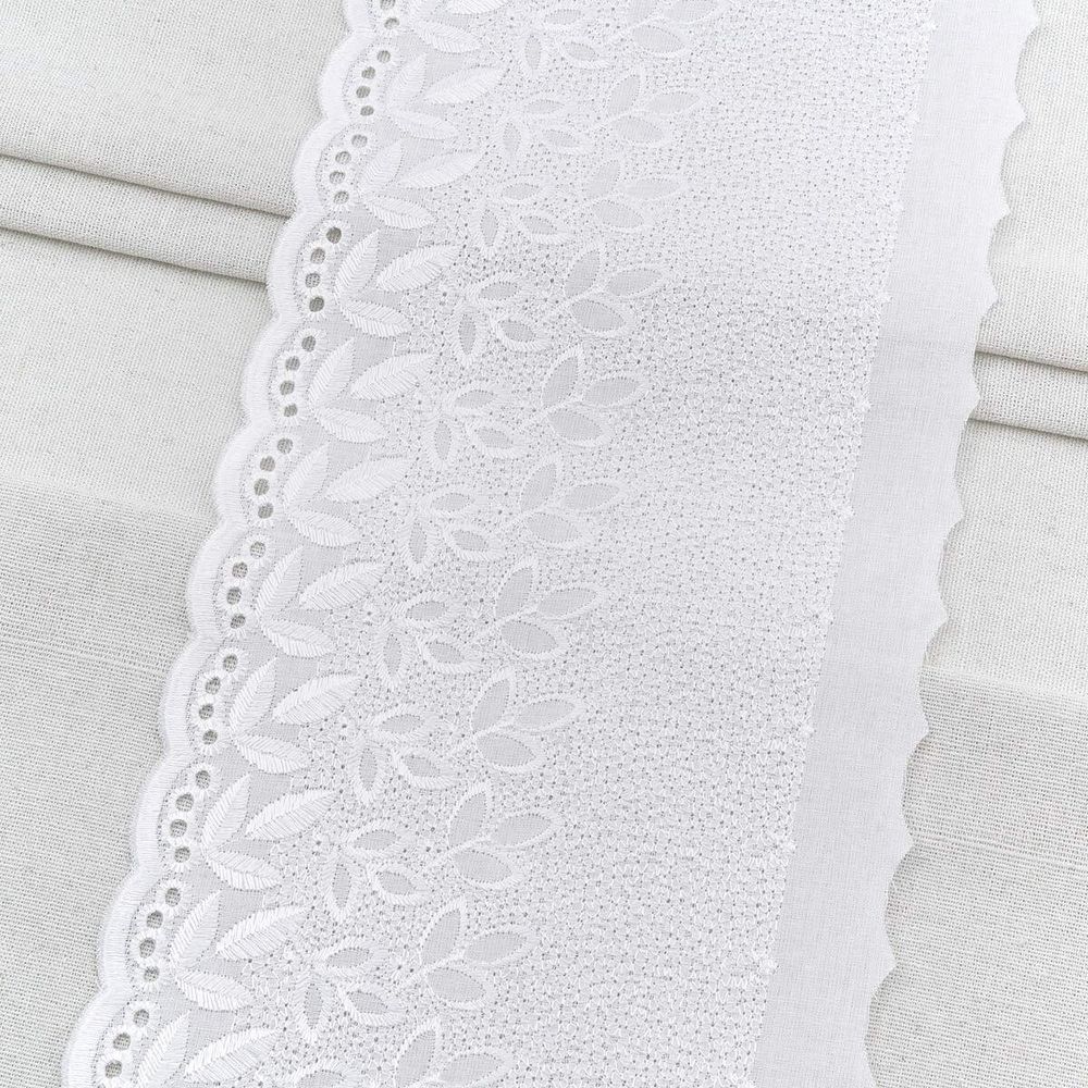 Кружево шитьё 170 мм / 9.15 метров, 100% хлопок, 4396 ситец, цв. белый, 29417