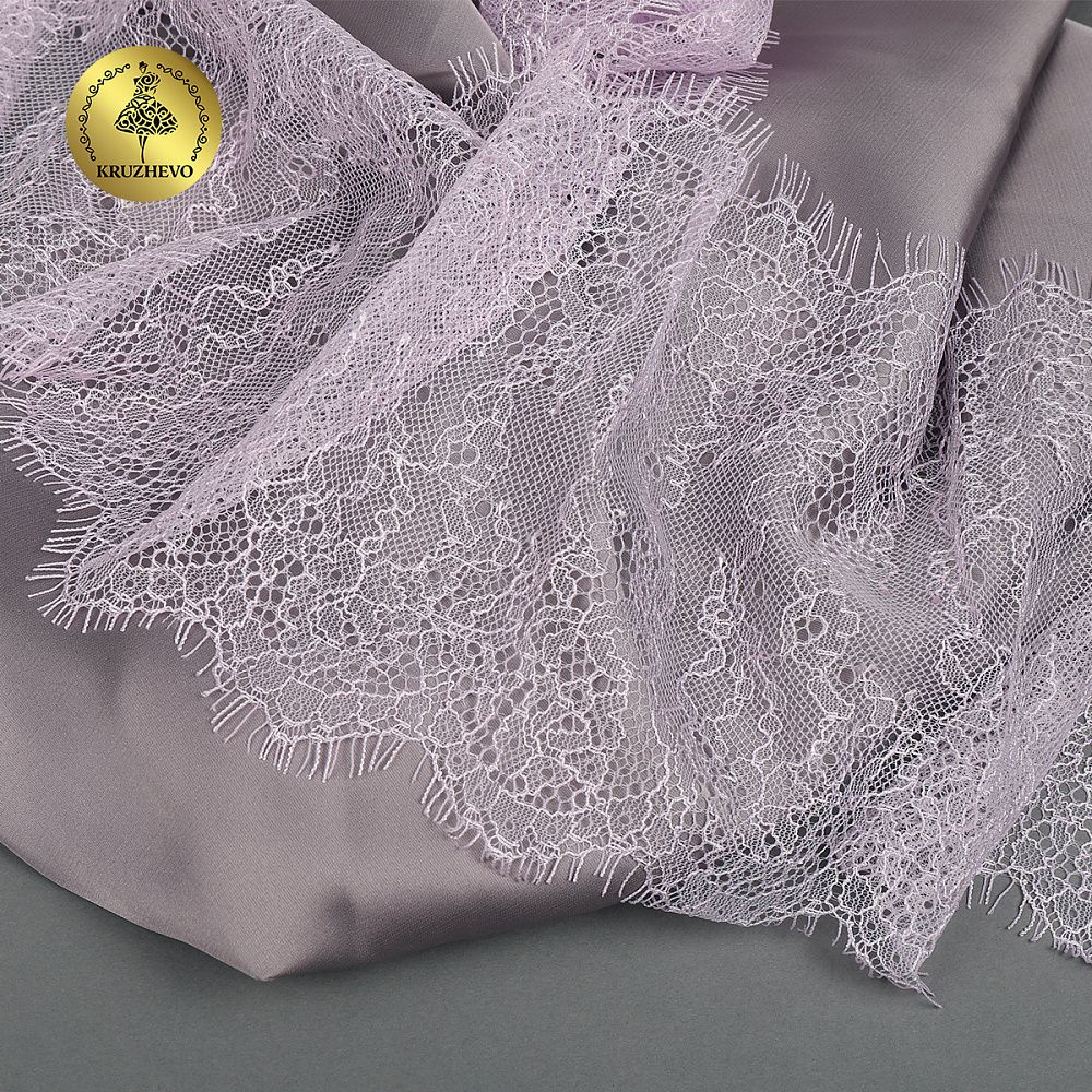 Кружево шантильи (реснички) 170 мм, A88 цв.F165 нежная сирень, 3 метра, Kruzhevo