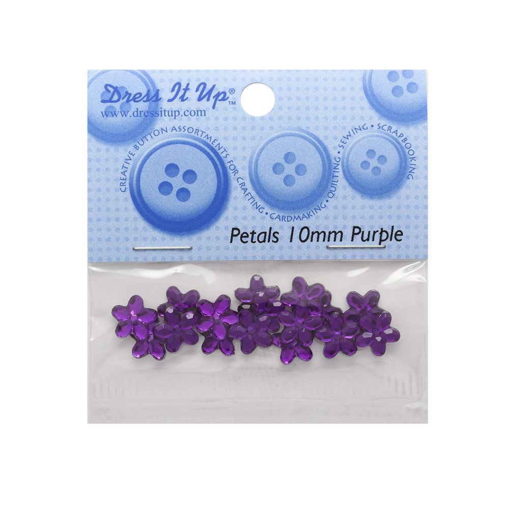 Кабошон декор подарков Цветы 10 мм, 15 шт, фиолетовый, Dress it up