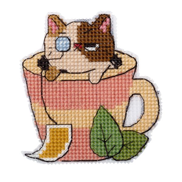 Набор для вышивания Klart 8-553, Магниты. Коты прохладительные, 7.5х7 см