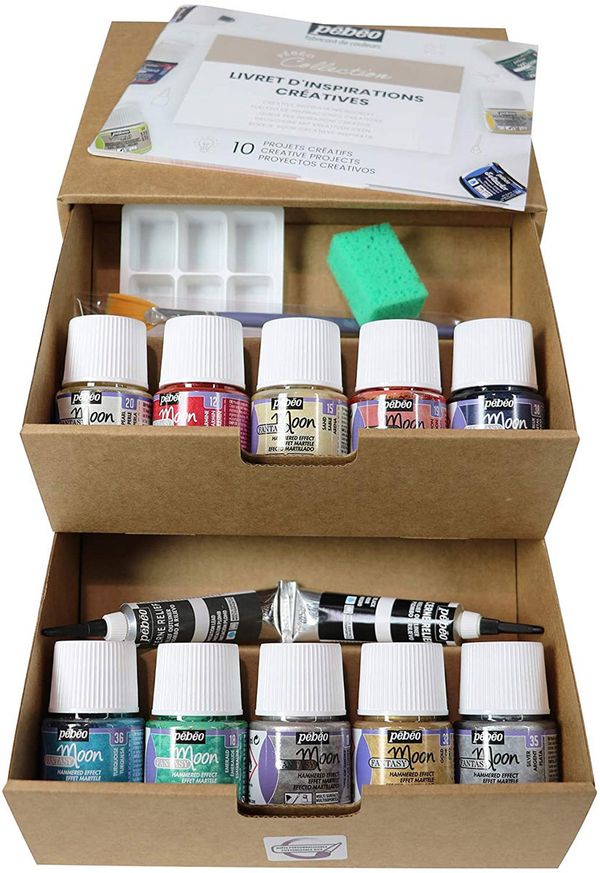 Набор красок Pebeo Fantasy MooКоллекция с фактурным эффектом с аксессуарами 10 цв. 45 мл