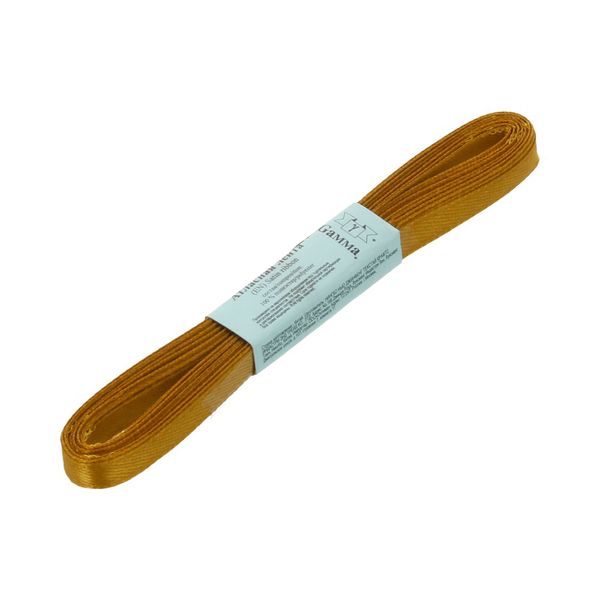 Лента атласная 1-сторонняя 6.0 мм / 10 шт по 5.4 метра, №121 св.охра, Gamma AL-6P