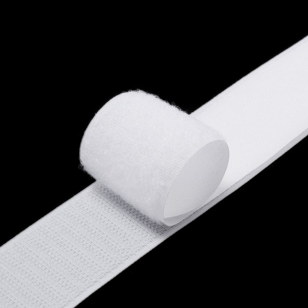 Лента контактная липучка (велкро) пришивная 40 мм / 25 метров, 001 белый, /пара/, кач."C" /TOS/