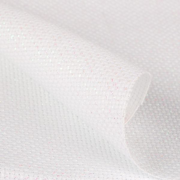 Канва Aida 14 ct, 30х40±2 см, белый с перламутровым люрексом, Gamma