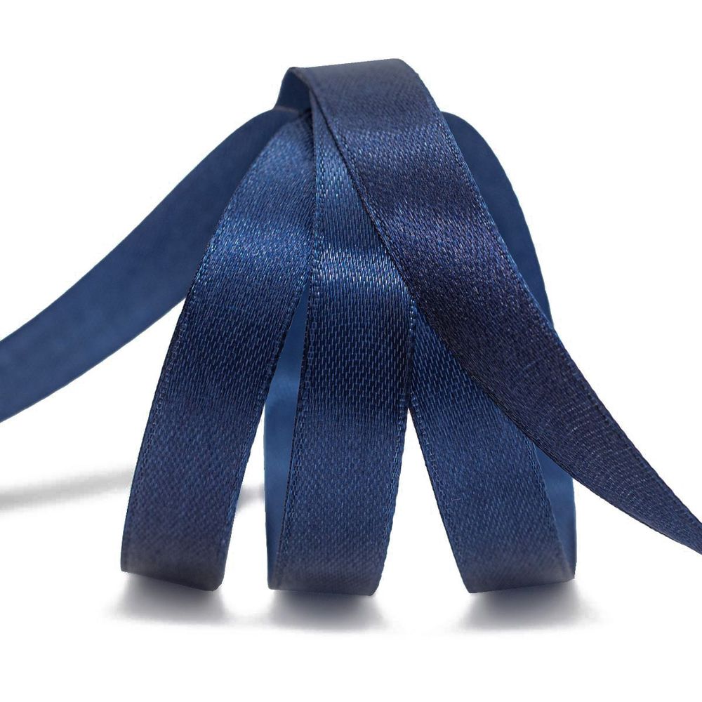 Лента атласная 1-сторонняя 12.0 мм / 22.86±1 метров, 156 т.синий, Globus