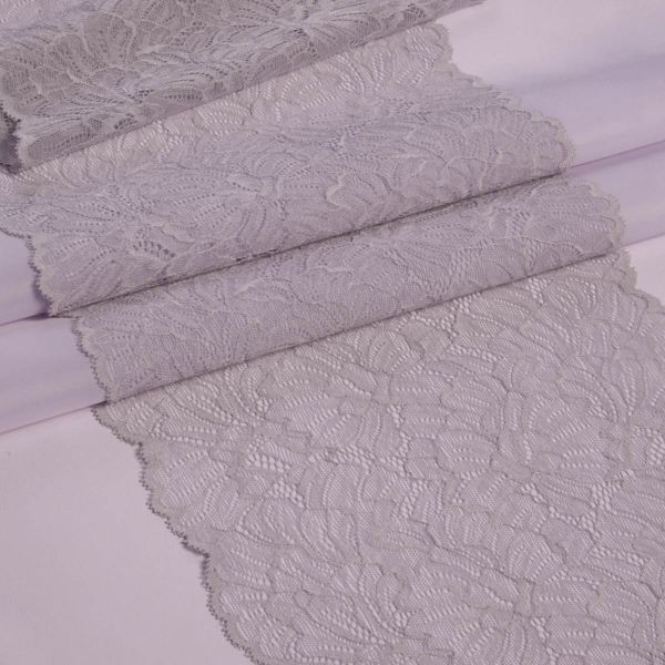 Кружево бельевое эластичное 240 мм / 13.72 м, цв. C154 св.серый