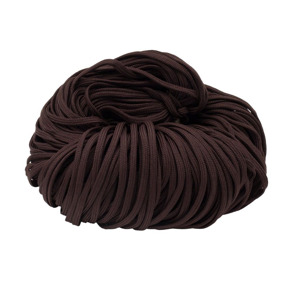 Шнур обувной плетеный ⌀6.0 мм / 100 метров, (диаметр ±1 мм), темно-коричневый, С34