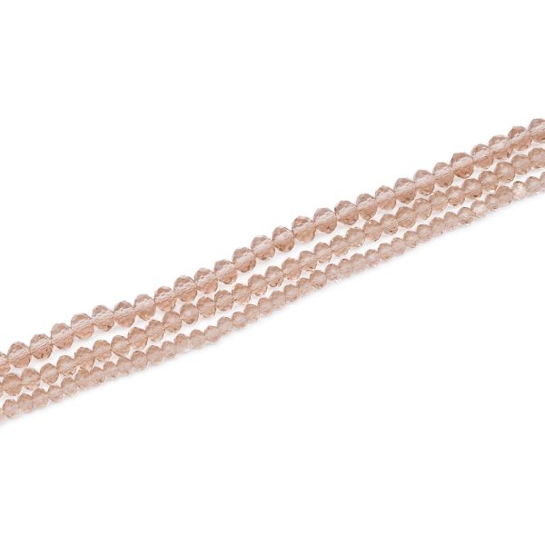 Бусины стекло ⌀2 мм, 3 мм, 4 мм, граненые, рондели, 3 нити по 38±1 см, микс, Astra&Craft, 22 бежевый