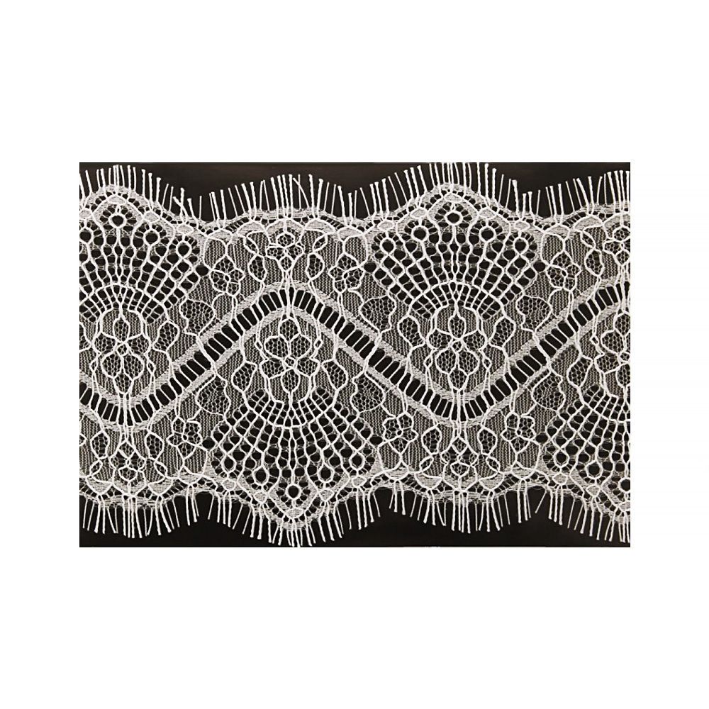 Кружево шантильи (реснички) 100 мм / 5х3 м, белый, Blitz LCE-33SH