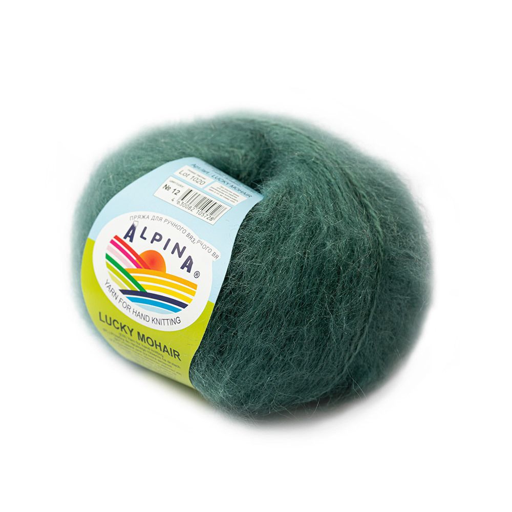 Пряжа Alpina Lucky Mohair / уп.10 мот. по 50 г, 150м, 12 бирюзово-мятный