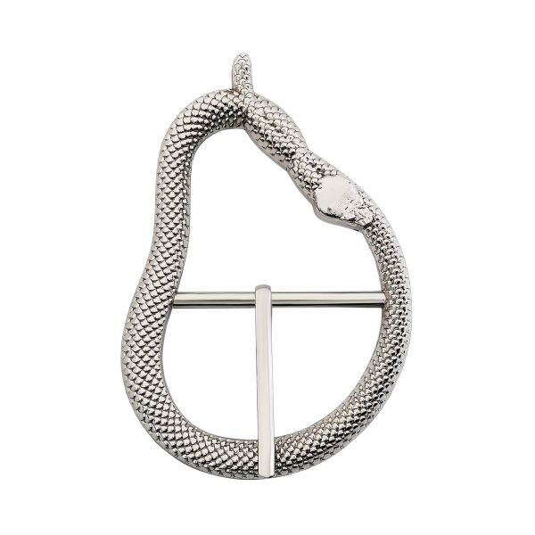 Пряжка ременная декоративная 40 мм, 6 шт, металл, никель, МТ1995