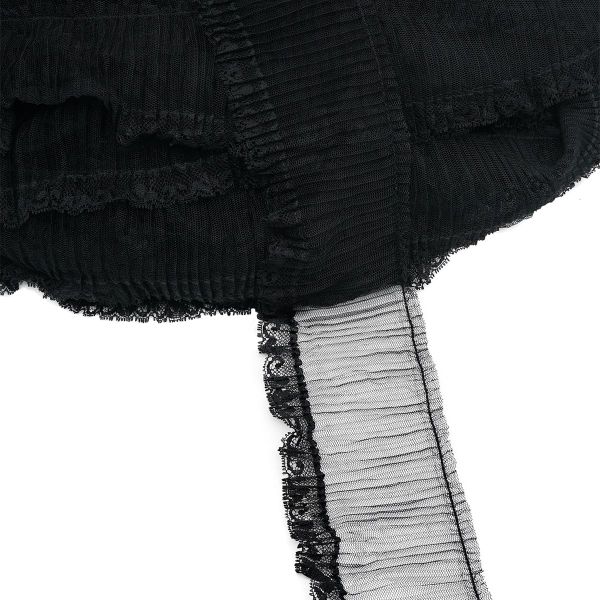 Кружево плиссированное 95 мм, / 45.72 метра, складка плиссе, цв. черный