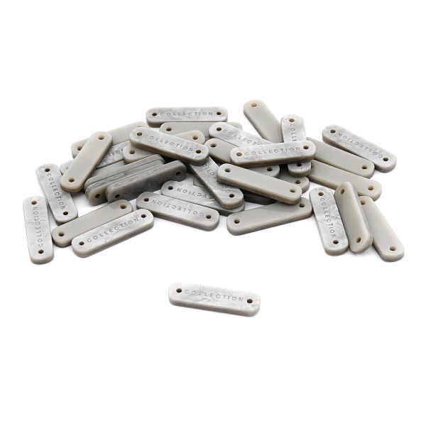 Украшение пришивное 19х5 мм, пластик, светло-серый, СВ_Т-23, 36 шт