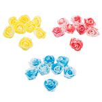 Цветочек-розочка мраморная из фоамирана 38 мм, микс №13, 3 цвета, 24 шт