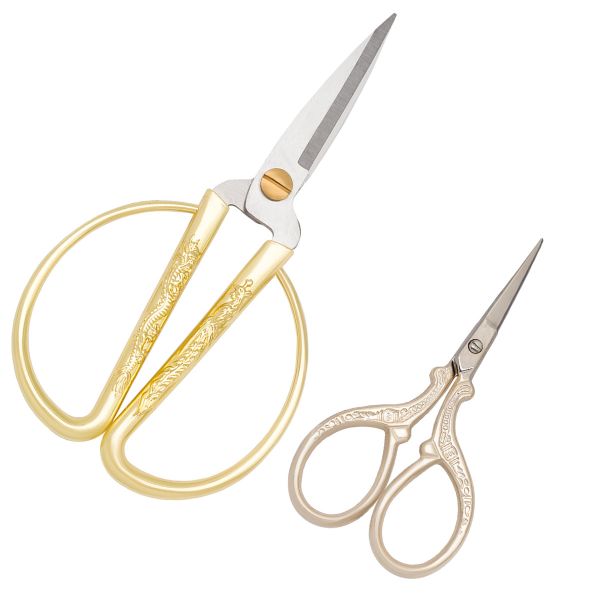 Набор ножниц для рукоделия, вышивальные 9,1см/Винтаж золото 17см, Hobby&Pro