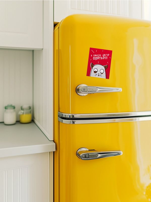 Алмазная (кристальная) мозаика Фрея ALVM-105, магнит Голодный кот, 9х11 см