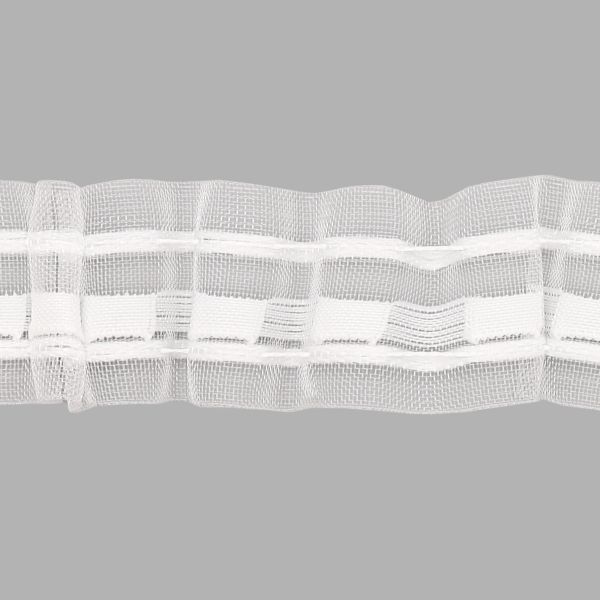 Лента (тесьма) шторная: сборка параллельная (1:2) 40 мм / 50 метров, равномерная