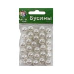 Бусины пластик (жемчуг) ⌀12 мм, 25 г, Astra&Craft, 001 NL белый